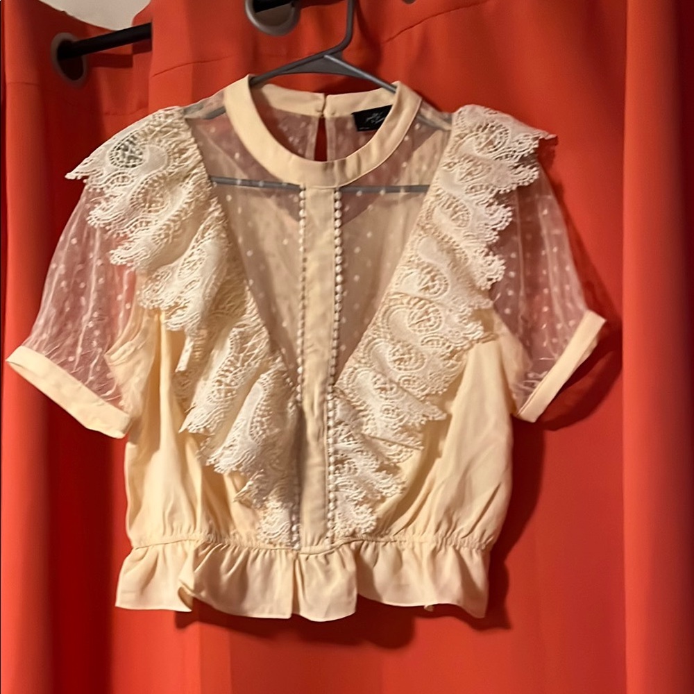 Elegant Cream Lace Top